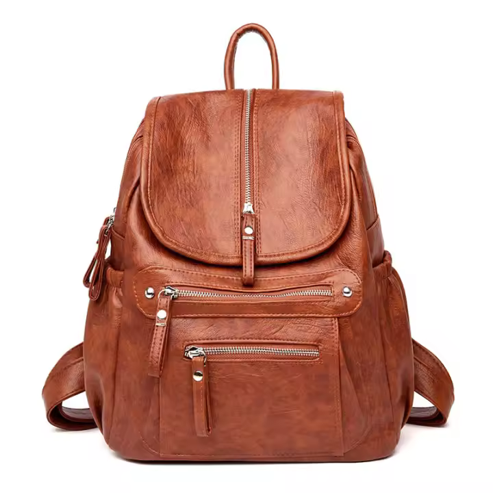 Mochila de cuero de alta calidad para Mujer, Bolso de hombro Femenino Vintage, Bolso de viaje para Mujer, Mochilas escolares para Niños - 1