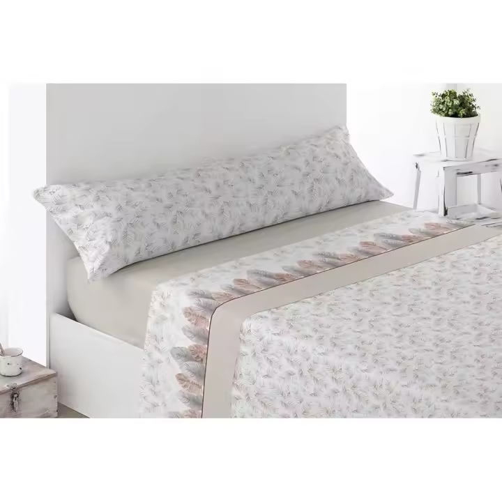 JUEGO DE SABANAS TELA TUDELA BEIGE MIRACLE HOME 105 CM - 1