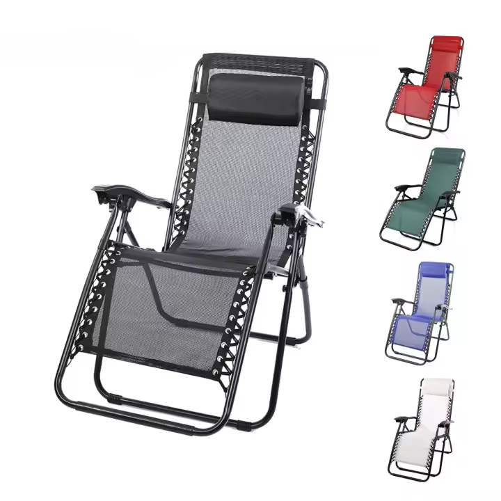 GREATOOL Silla Tumbona con Reposabrazos Plegable, 90x65x114cm, Tumbona Plegable Multiposiciones Jardin/Terraza,  Ideal para Playa, Jardín, Terraza - 1