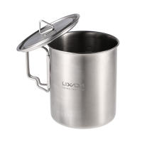 LIXADA Taza De Acero Inoxidable Portátil De 750ml Con Tapa Y Manija Plegable Para Camping Cocina Picnic Deportes Al Aire Libre - details 54
