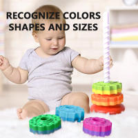 Torre De Colores Rainbow Rotada Con Música Juego De Pila De Anillos Montessori Para Educar a Niños Mayores De 3 Años - details 7
