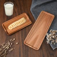 Plato De Madera De Acacia Japonés Rectangular Para Comedor Frutas Aperitivos Taza De Té Oval Tratamiento De Superficie Natural - details 1