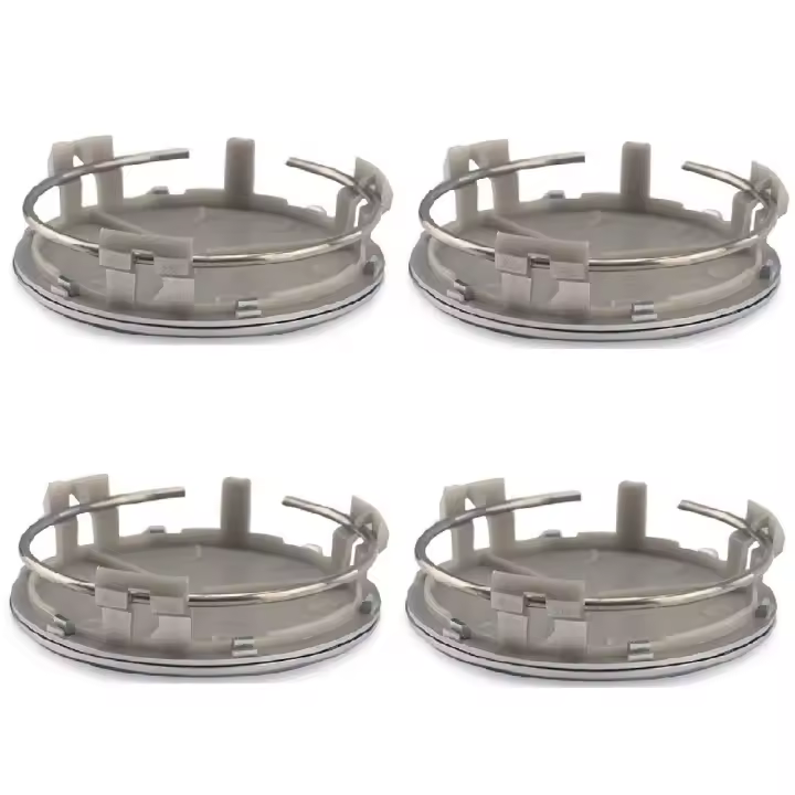 Tapabujes para MERCEDES 75 mm pack 4 UNIDADES Tapacubos Tapones Centro Tapas Ruedas Embellecedor PLATA - 1
