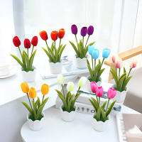 Bonsái Artificial De Tulipán Con Maceta Decoración Para Oficina Hogar Balcón Regalo De Boda Fiesta Adorno Externo Interior - details 0