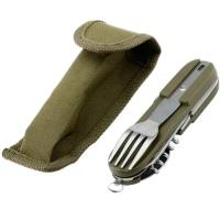 Cuchillo Y Fork De Acero Inoxidable Plegable 7en1 Para Alimentos Múltiples Funciones Para Camping Viajes Y Pícnic En Exteriores - details 12