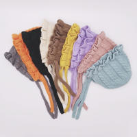 Gorro De Punto Para Bebés Niñas Invierno Con Volante Y Protección De Orejas Ajustable Y Grueso Gorro De Algodón Unisex Para Recién Nacidos Hasta 24 Meses - details 1