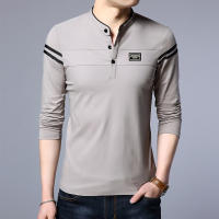Camisa Polo De Manga Larga Para Hombre Moda Casual Algodón Transpirable Cuello Erguido Estilo Coreano Cómoda Top Striped Anti-Pilling - details 7