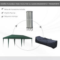 Outsunny Cenador Plegable 6x3 m Carpa de Jardín Portátil con Bolsa de Transporte Tela Oxford Marco de Acero para Exterior Fiestas Camping - details 3