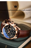 Reloj De Pulsera Para Hombre OLEVS 2872 Cronógrafo Resistente Al Agua Con Correa De Cuero Luminoso Y Manos Luminosas Reloj De Cuarzo Deportivo De Lujo - details 16