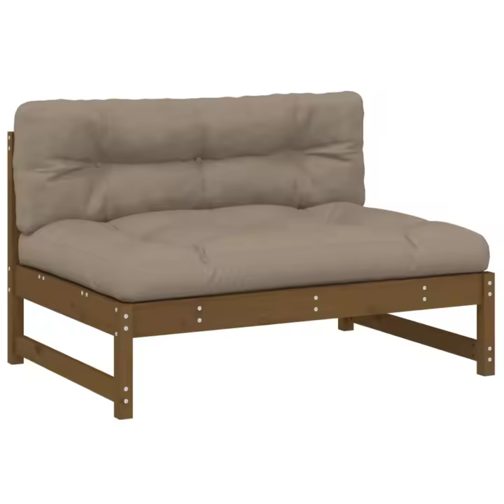 vidaXL Sofá central madera maciza de pino 120x80 cm Pino natural, Pino blanco, Pino gris Conjunto Terraza Muebles Jardín Exterior Juego de Muebles de jardín Mueble Jardín Exterior Muebles de Salon Exterior - 1