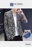 Chaleco De Moda Para Hombre Estampado De Leopardo Estilo Británico Casual Slim Para Bodas Y Trabajo Cierre Único Largo Completo - details 6