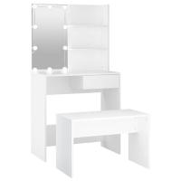 Juego de tocador con LED Madera contrachapada Blanco - details 0