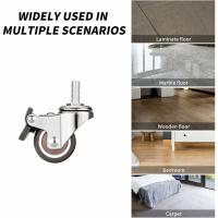 Juego De 4 Ruedas Para Muebles Pequeños - 25 Mm - Tpe De Goma Blanda - M6 X 15 Mm - Rosca (2 Piezas Con Freno) (25 Mm) - details 1