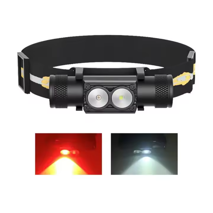 Linterna Frontal LED Mini De Alta Potencia Recargable USB Tipo-C Luz Blanca Roja Para Camping Cazalampara Impermeable - 1