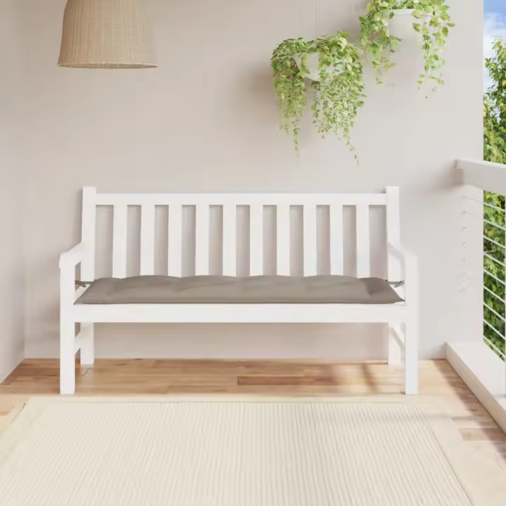 Cojín de banco de jardín tela Oxford gris taupé 150x50x7 cm - 1