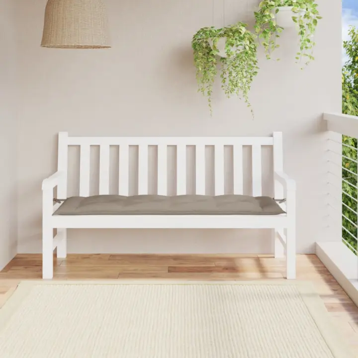 Cojín de banco de jardín tela Oxford gris taupé 150x50x7 cm - 1