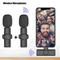Micrófono Lavalier Dual Inalámbrico Profesional Para iPhone Android Móvil PC Con Botón De Corbata Y Cuello Microfono Para Vlog Y Live - details 0