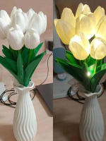 Juego De 5/10 Pcs Luz Nocturna De Tulipes LED Para Jardín Y Hogar Flores Artificiales De PU Decoración Para Bodas Cumpleaños Regalo - details 16