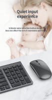 Jomaa Teclado Y Ratón Inalámbricos Ultrafinos USB 2.4G + Bluetooth Recargables Con Funciones Multimedia Para Oficina Doméstica - details 5