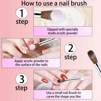 Cepillo De Uñas De Acrílico Kolinsky De Calidad Superior Con Mango De Madera Herramienta De Dibujo Y Manicura Tamaño 8-16 Para Arte De Uñas - details 4