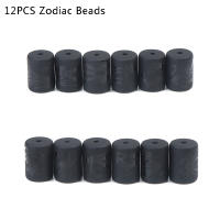 12 Encantos De Zodiacos Piedra Negra Mate Constelación Cylindre Colgante Para Hacer Joyas DIY Pulseras Encantos De Bead - details 7