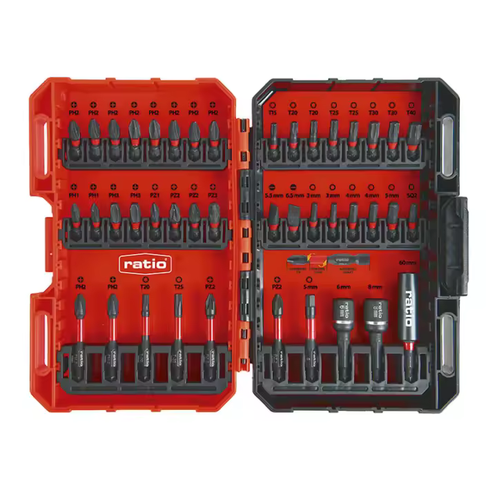 Juego de puntas de atornillado de impacto 42 piezas marca Ratio - 1