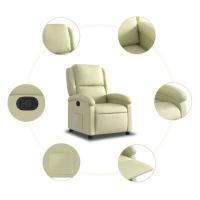 vidaXL Sillón reclinable de cuero auténtico crema Cómodo asiento con Cuero auténtico de vaca - details 1