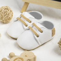 Zapatos De Cuero PU Retro Para Bebés Niños Y Niñas Estilo Británico Multicolor Antideslizantes Para Primera Caminata Suela De Goma Casual Para Niños Y Niñas - details 3