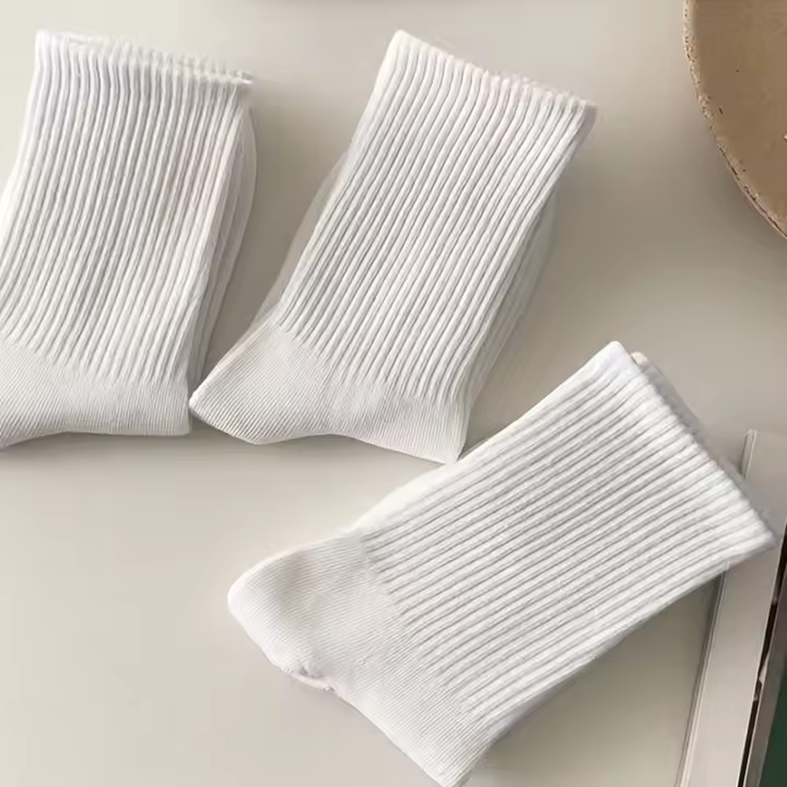 6 Pares de Calcetines Deportivos a Granel para Adultos Unisex Calcetines Casuales para Hombres Mujeres color blanco - 1