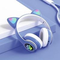 Auriculares Bluetooth 5.0 Con Lámpara De Flash Y Orejas De Gato Para Niñas Soporte TF Card Micrófono Inalámbricos Regalo De Cumpleaños - details 14