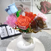 3PCS Regalo De Rosas Eternas Para Parejas Juguete De Construcción De Bloques Decorativo Personalizado Para Niñas Bloques De Plástico Irregular Para Adultos - details 7