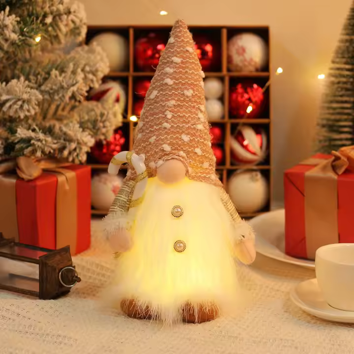 Muñeca De Navidad Sin Cara Con LED Luz De Navidad Colgante De Elfos De Peluche Regalo De San Nicolás Para Noche De Navidad - 1