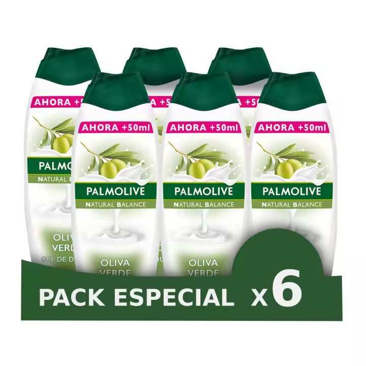 Palmolive Pack x6 Gel de ducha o baño Natural Balance Oliva Verde Nutritivo (600ml) - 1