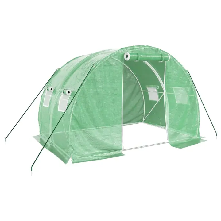 vidaXL Invernadero con estructura de acero 6 m² 3x2x2 m Color Blanco,  Verde, y mas - 1