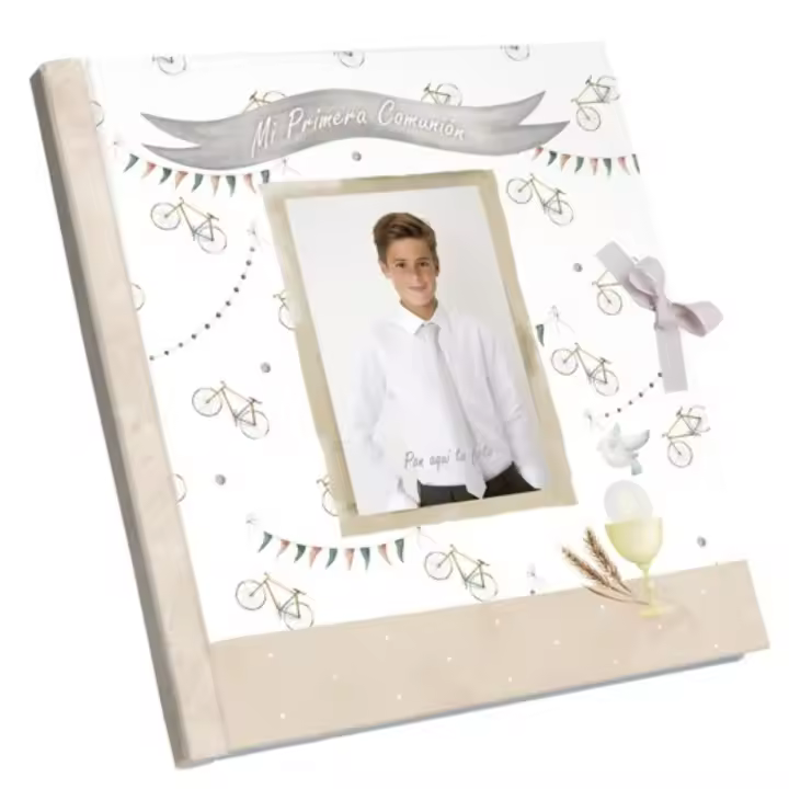 Libro de Mi Primera Comunión  Álbum de Recuerdo para Fotos y Anécdotas  Tapa Dura con Estuche de Regalo  Personalizable con la Foto del Niño o Niña  Medidas 34 x 30 cm  ideal para regalo en un dia tan especial ARGUVAL - 1