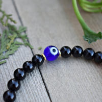 Pulsera De Turmalina Negra Con Ojo De Mal Dicho Protección Y Defensa Regalo Para Hombres/Mujeres Pulsera Protectora Unisex - details 2