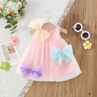 Vestido De Verano Para Niñas Con Lazo Dulce Ropa Cómoda De Voile Vestido De Fairy Para Bebés De 0 a 3 Años Ropa Infantil - details 0