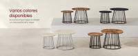 VASAGLE Mesa de Centro Redonda, Juego de 2 Mesas de Café, Estilo Moderno, Marco de Acero, para Sala de Estar, Dormitorio, Negro Ébano/Marrón Rústico/Nogal Natural/Beige Natural - details 4