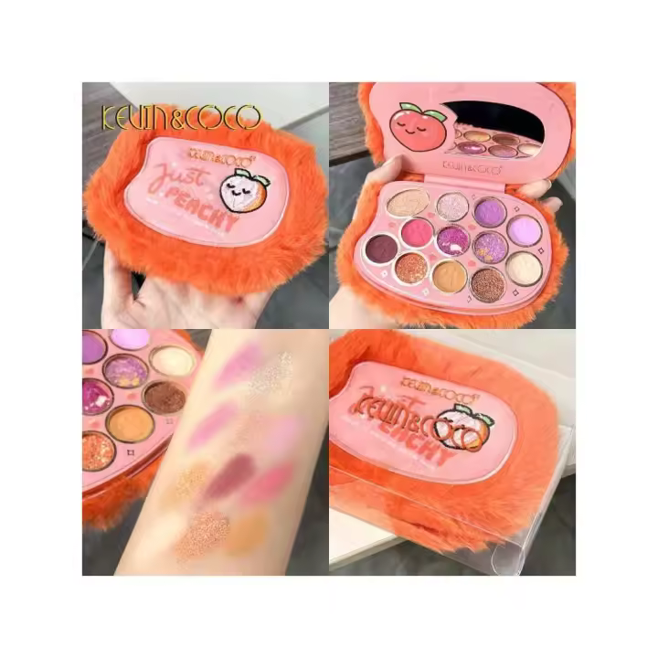 Kevin & Coco - Paletas de Sombras Kevin&Coco Just Peachy  y  Star Cool  - Diseño Peluche Kawaii Súper Suave - Tonos Brillantes, Metálicos y Mate - Alta Pigmentación y Diversión en un Estuche Compacto - Ideal para Regalo o Colección Única - 1