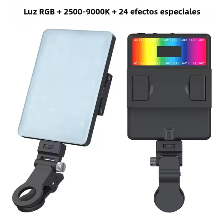 Lámpara De Video LED Portátil Con Clip Para Teléfono Laptop Computadora 2000mAh Recargable Para Videoconferencia Vlog Luz - 1