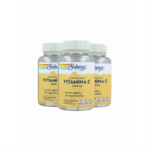 Solaray - PACK 3 - Vitamina C 1000 mg - Suplemento Alimenticio de Acción Retardada - Apto para Veganos - 1