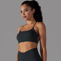 Top Deportivo Para Mujer Sexy Cruzado En Yoga Gimnasio Entrenamiento Correr Estirable Fitness Tank Top Transpirable Nylon - details 3