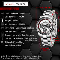 Reloj Deportivo Para Hombre PAGANI DESIGN V2 40MM Cuarzo Vidrio De Zafiro Luminoso Cronógrafo Acero Inoxidable Resistente Al Agua - details 0