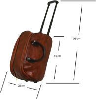 Coshano Bolsa de viaje CUERO FAUX MARRON unisex maleta con ruedas mediana para damas y caballeros - details 1