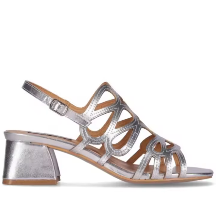Chika10 sandalia con tacon para mujer melania 05 color plata - 1
