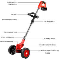 Cortacésped inalámbrico de 21V, cortacésped eléctrico de 21000RPM, cortador plegable ajustable para jardín, Makita con 1 baterías， - details 1