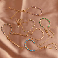 Pulsera De Lujo Arco Iris Iced out Con Zirconia Para Mujer Ajustable Y Charm Bracelets Moda Hippie Joyería Regalos - details 8