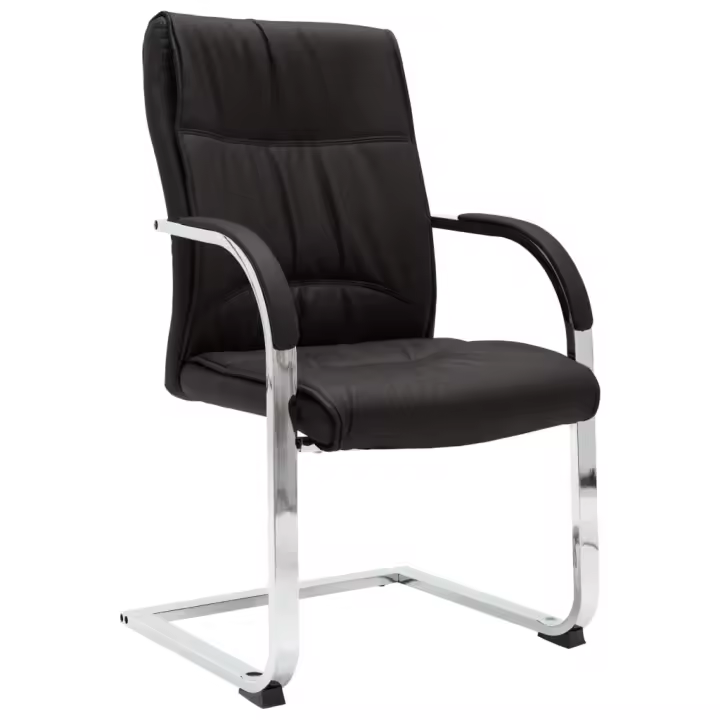 Silla de Oficina voladiza de cuero sintético Negra - 1