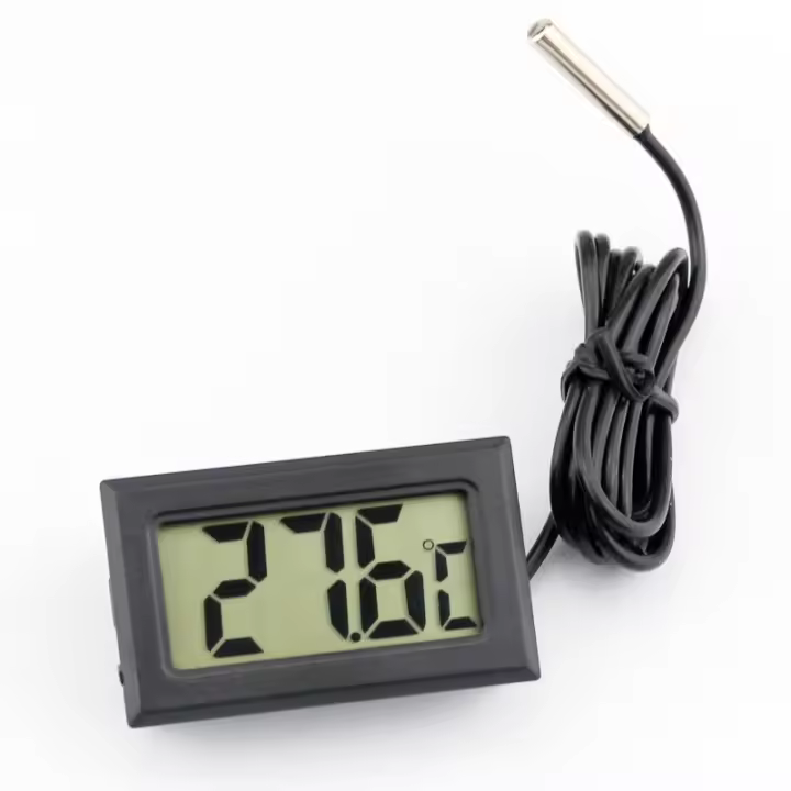 Termómetro Digital LCD Mini 1M Cable Impermeable Para Acuario Medidor De Temperatura Y Humedad Sensor Para Ambiente Interiores - 1