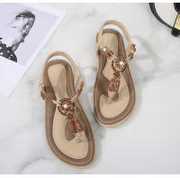 Zapatos de playa europeos y americanos para mujer, verano 2025. Zapatos casuales planos anchos con cuentas de madera tejidas. - details 19